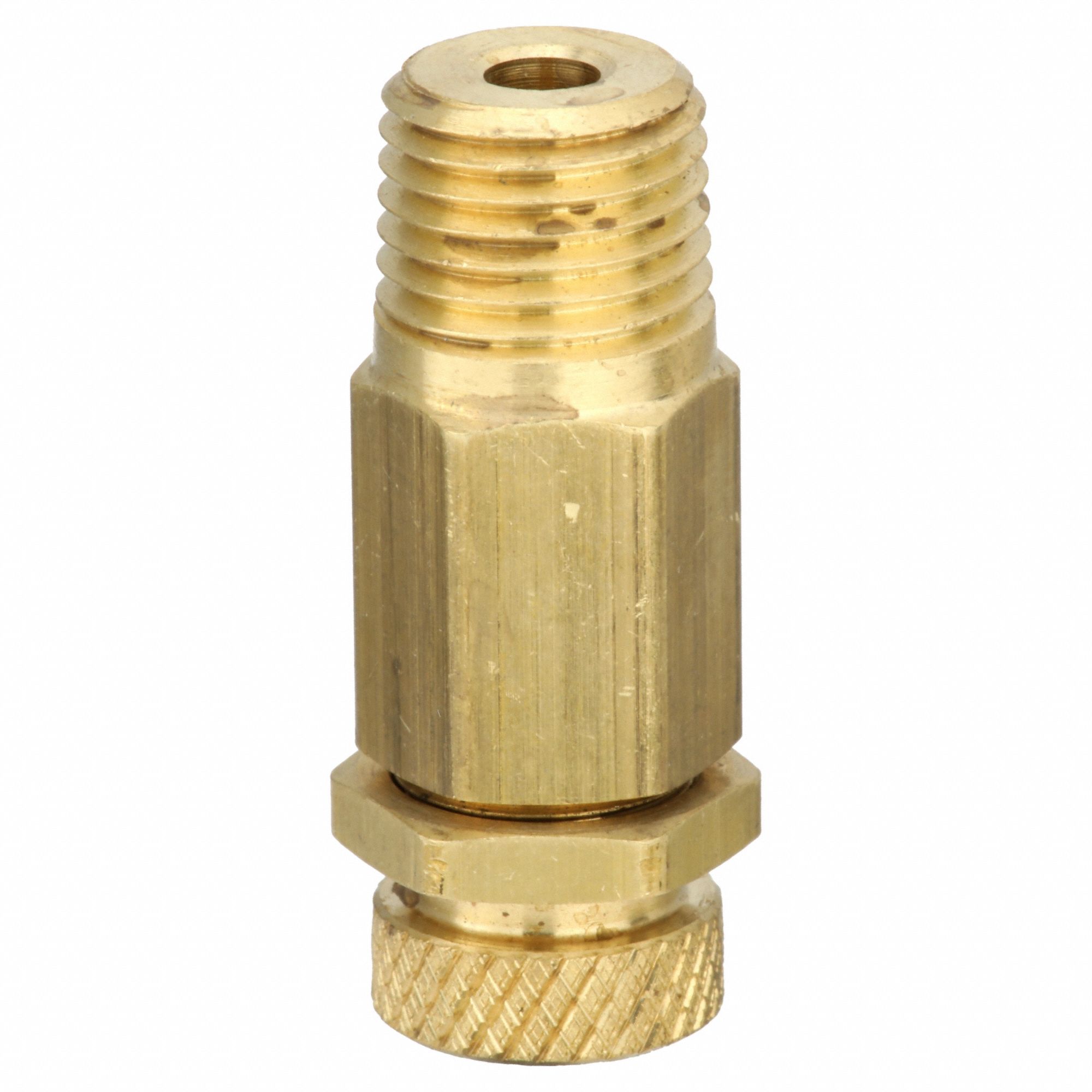 Vacuum Relief Valve: 1/4 in MNPT, Brass Body, 0 in Hg to 28 in Hg, 90 cfm Flow Rate - Max
