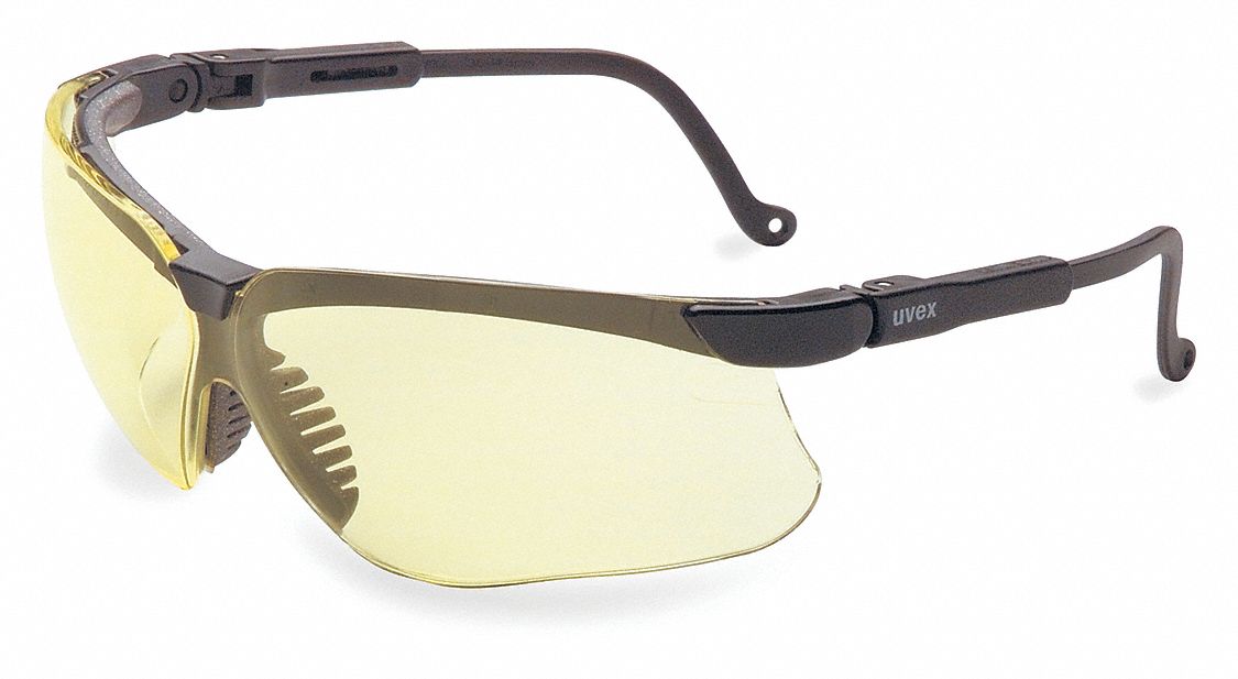 LUNETTES DE SÉCURITÉ, DEMI-MONTURE, ENVELOPPANTES, PC, HYDROSHIELD AF, NOIR/AMBRE, CSA, M, UNISEXE