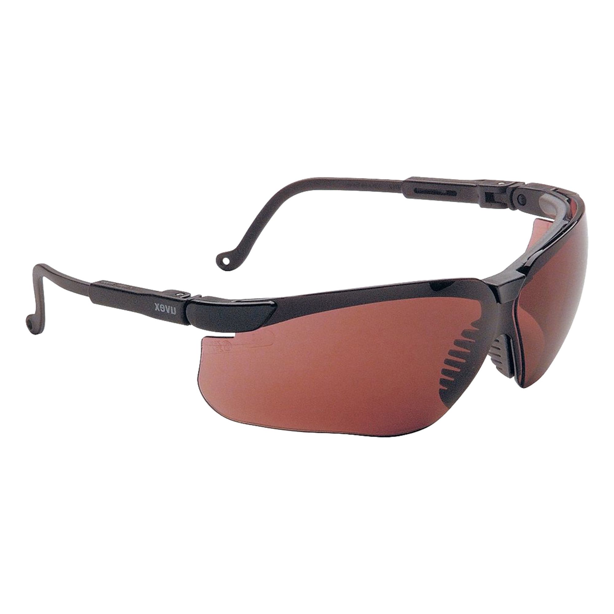 Safety Glasses: SCT-Gray Lens, Full-Frame, Black Frame, Uvex Genesis Series