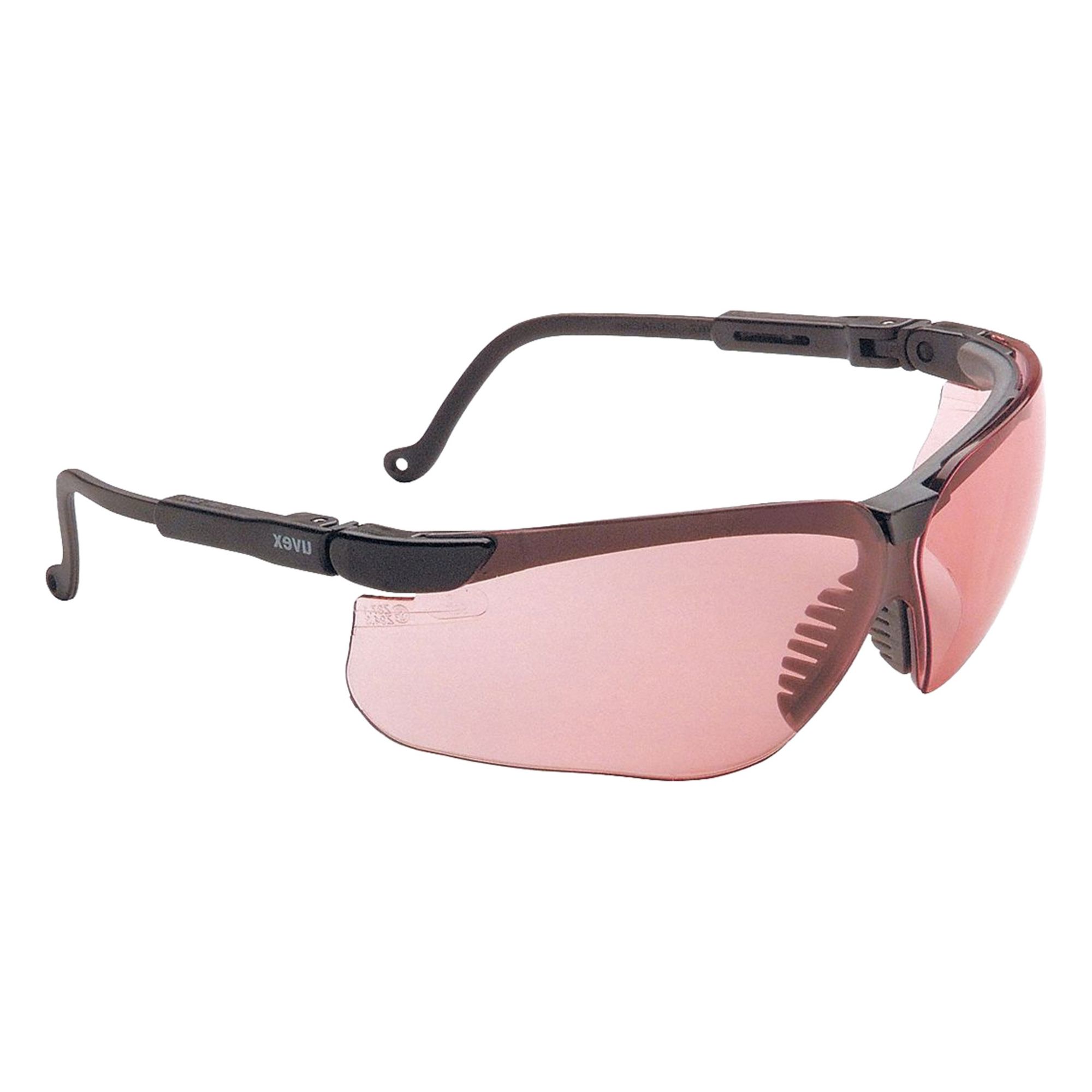 Safety Glasses: SCT-Vermillion Lens, Half-Frame, Black Frame, Uvex Genesis Series