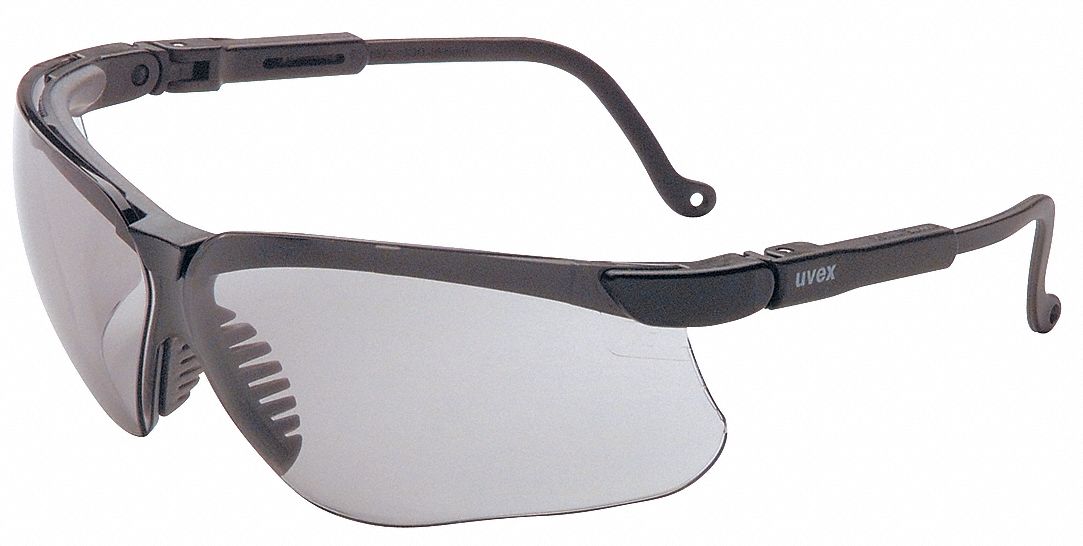 SAFETY GLASSES, HALF-FRAME, WRAPAROUND, PC, ANTI-FOG, BLACK/SCT 50% GREY, CSA, M, UNISEX
