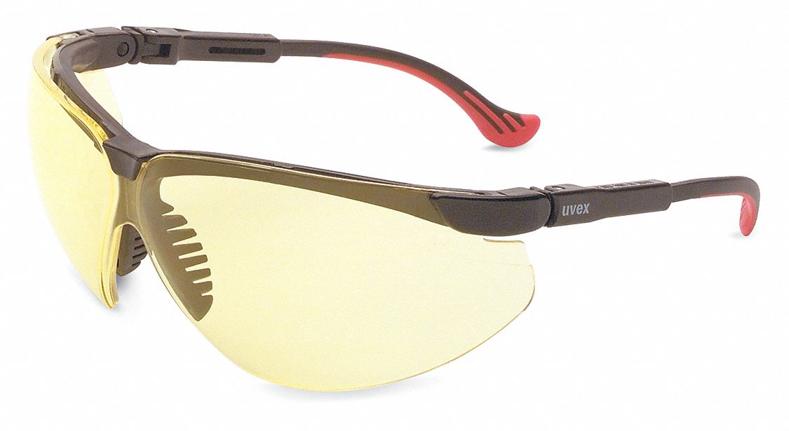 LUNETTES DE S&Eacute;CURIT&Eacute;, DEMI-MONTURE, ENVELOPPANTES, PC, HYDROSHIELD, NOIR/AMBRE, CSA, UV, UNIVERSELLES