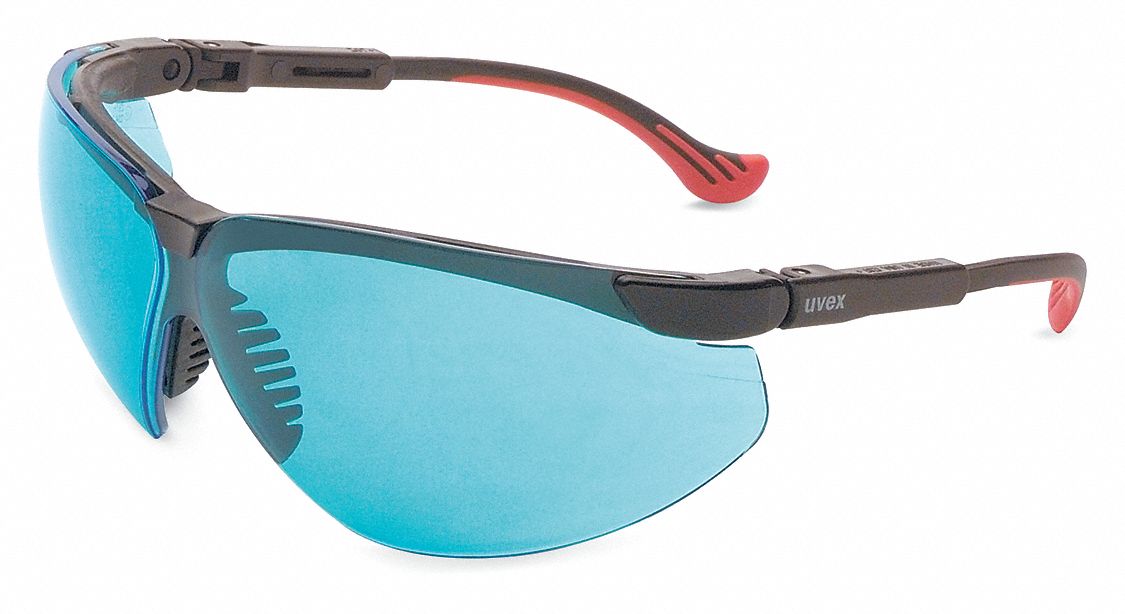 LUNETTES DE LECTURE DE SÉCURITÉ, DEMI-MONTURE, ENVELOPPANTES, PC, ANTIBUÉE, NOIR/BLEU SCT, CSA, M, UNISEXE