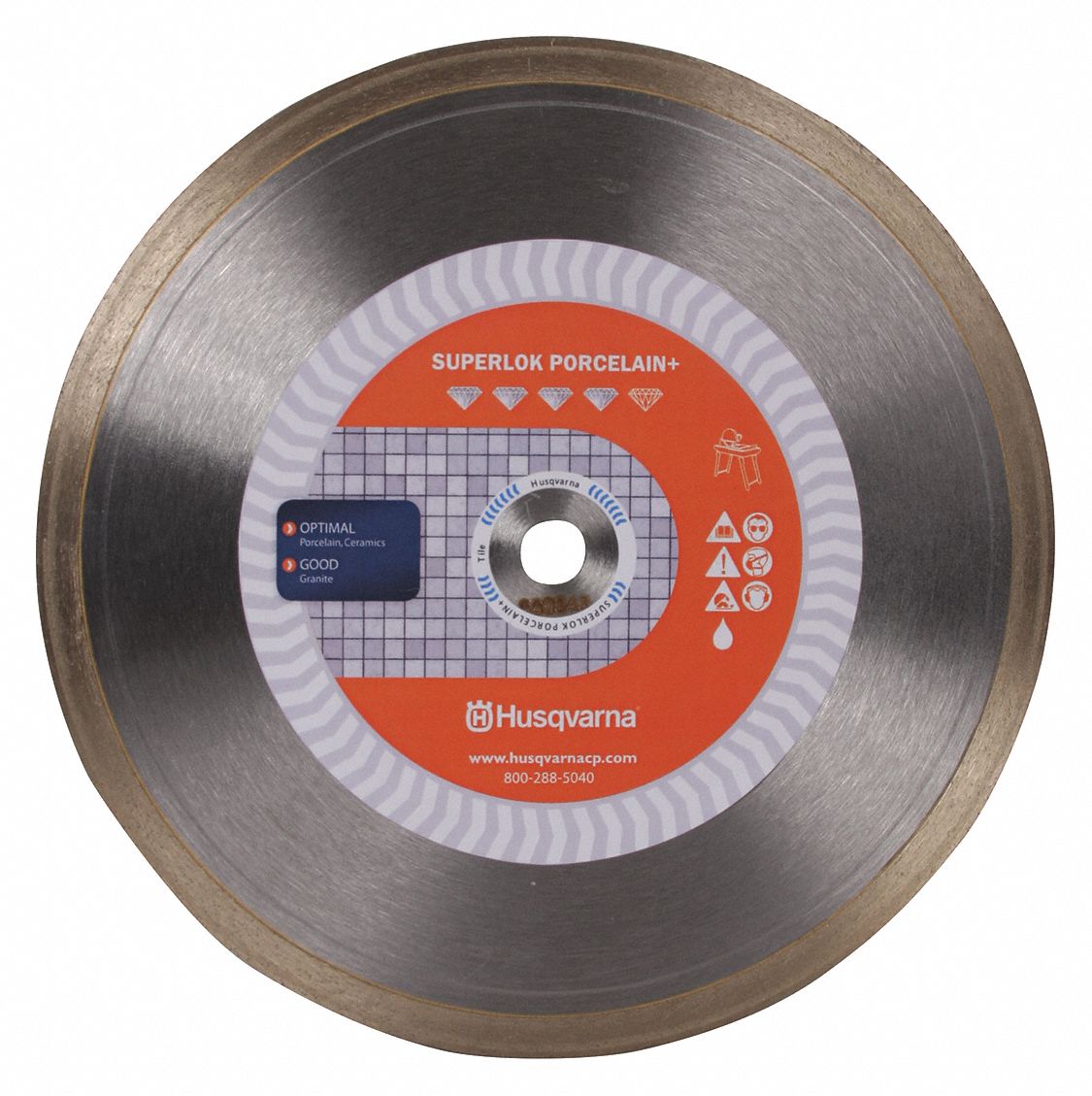Diamond Saw Blade: Granite/Porcelain/Stone/Tile, 7 in Blade Dia., 5/8 in Arbor Size
