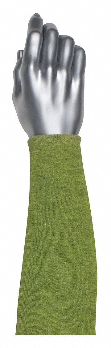 Knit Sleeve: ANSI/ISEA Cut Level A5, Kevlar® with  Cotton Liner, Green, Sleeve, Elastic