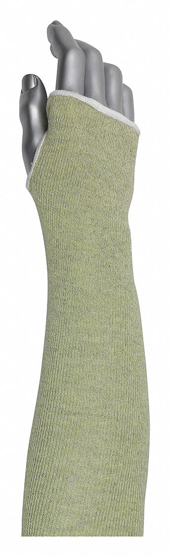 Cut-Resistant Sleeve, Green, Knit Cuff