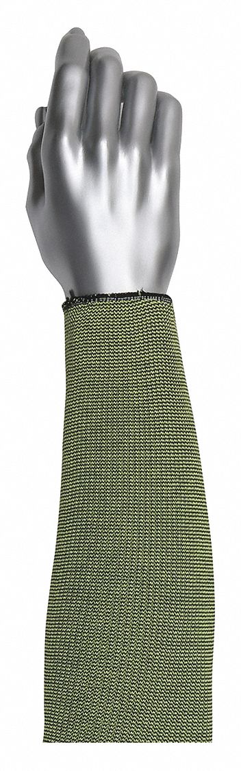 Cut-Resistant Sleeve, Yellow, Knit Cuff