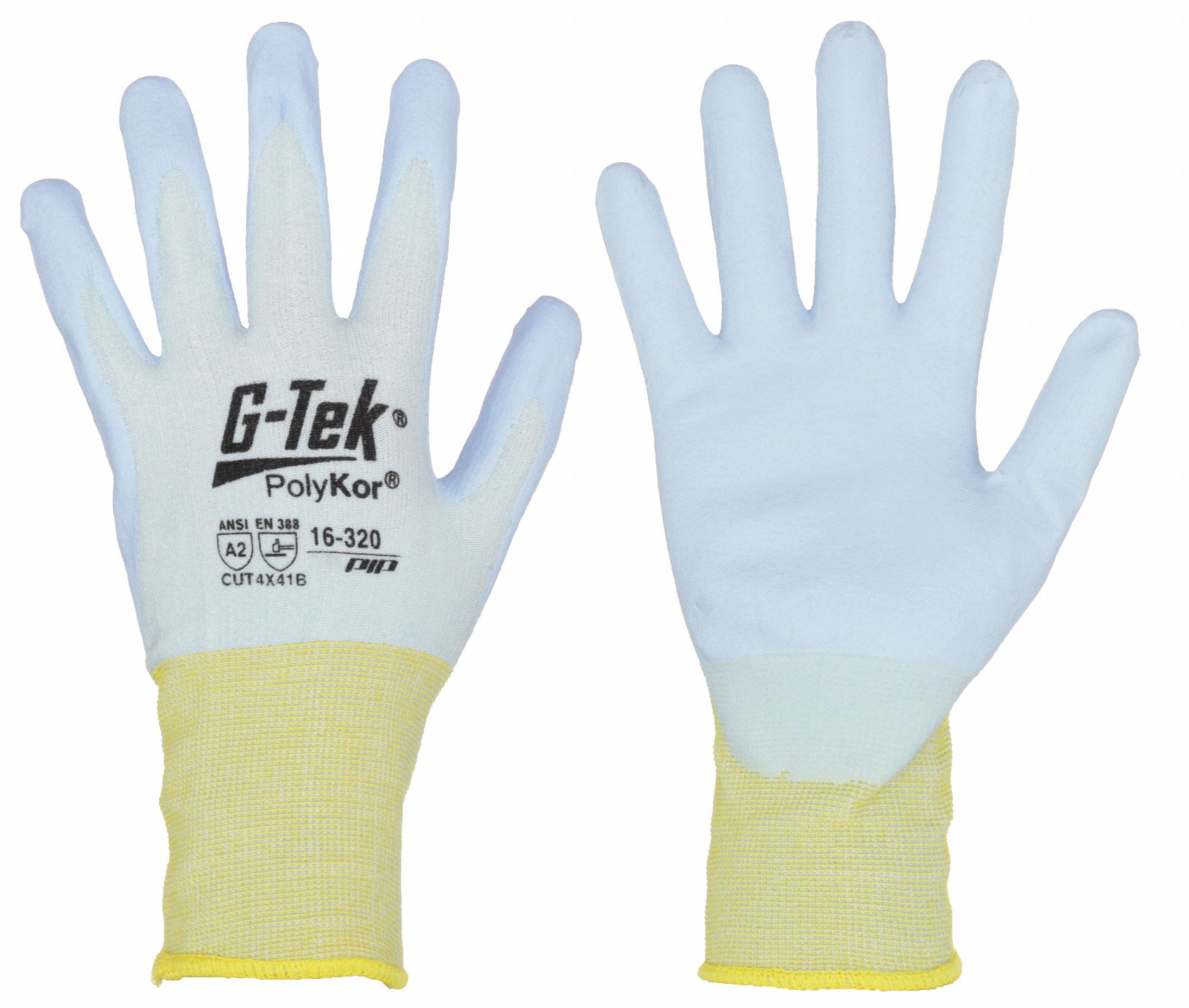 Cut-Resistant Glove: 2XL ( 11 ), ANSI Cut Level A2, Palm, Dipped, PolyKor® ( 18 ga ), 12 PK