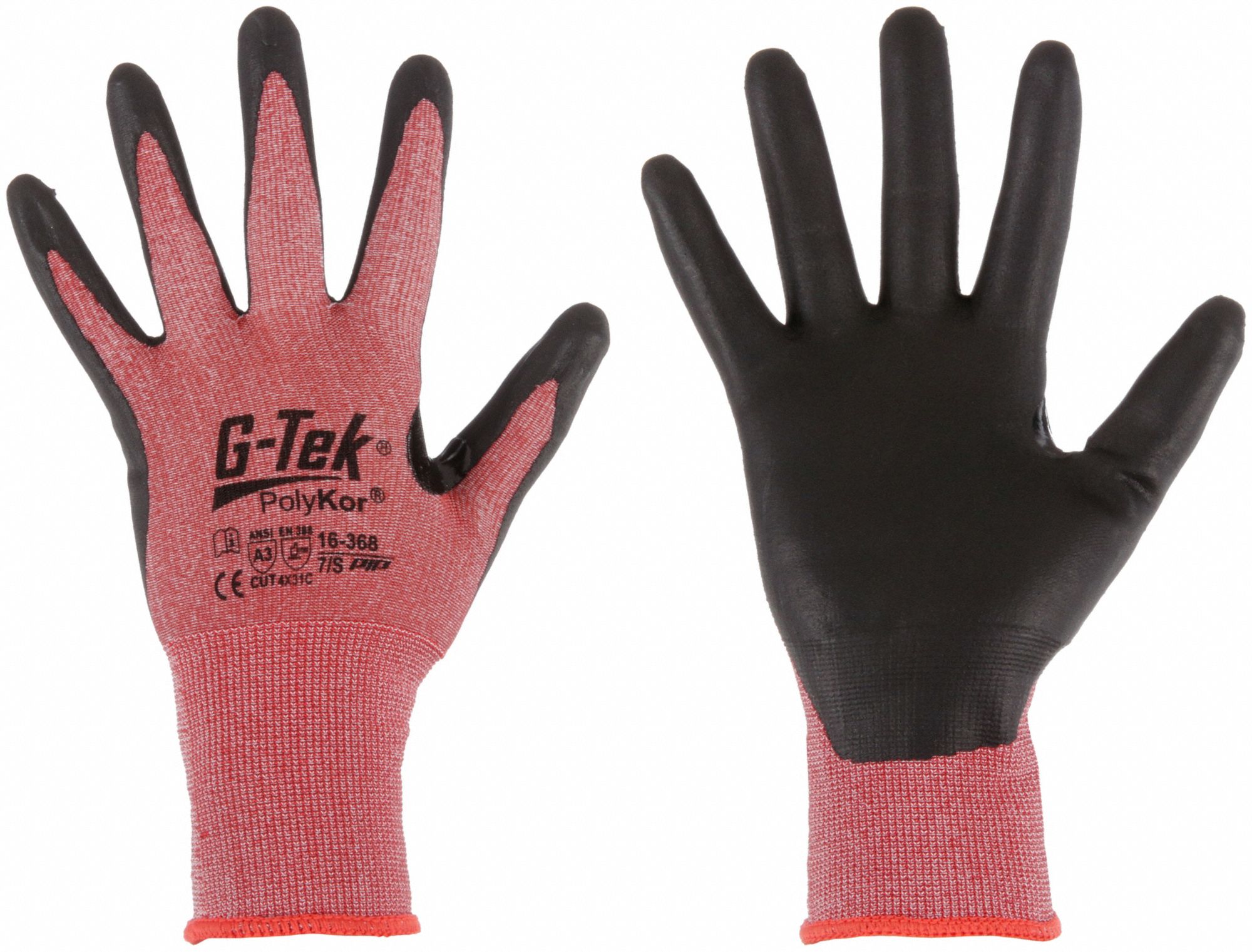Cut-Resistant Glove: 2XL ( 11 ), ANSI Cut Level A3, Palm, Dipped, PolyKor® ( 18 ga ), 12 PK