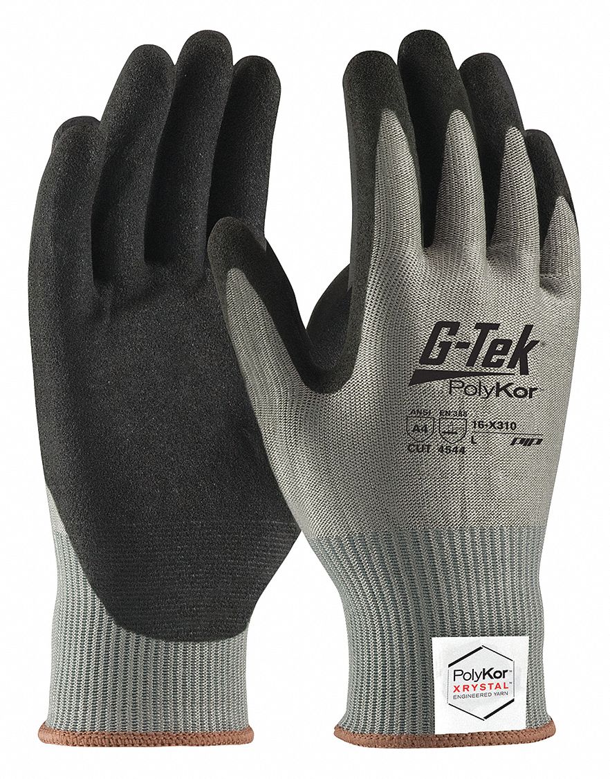 PIP CutResistant Glove, L, A4 ANSI/ISEA Cut Level, Palm, Foam Nitrile