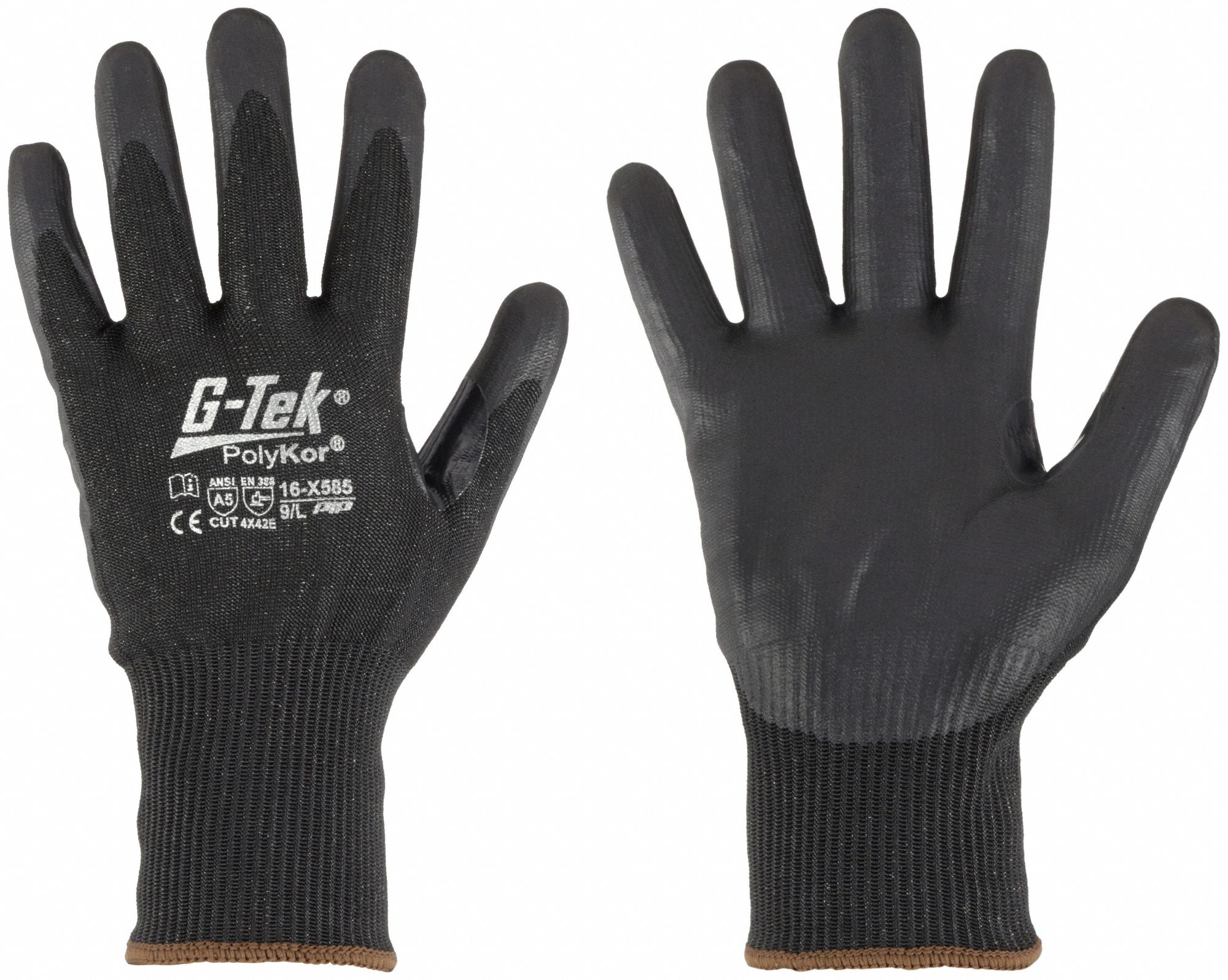 Cut-Resistant Glove: 2XL ( 11 ), ANSI Cut Level A5, Palm, Dipped, PolyKor® ( 13 ga ), 12 PK