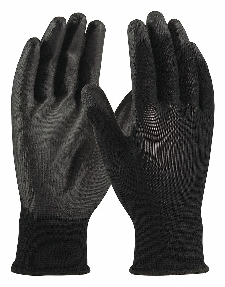 GANTS EN TRICOT, S/ COUTURE, DOIGT COMPLET, CALIBRE 13, TAILLE 2T-GRAND/11, NOIR, POLYESTER, PR