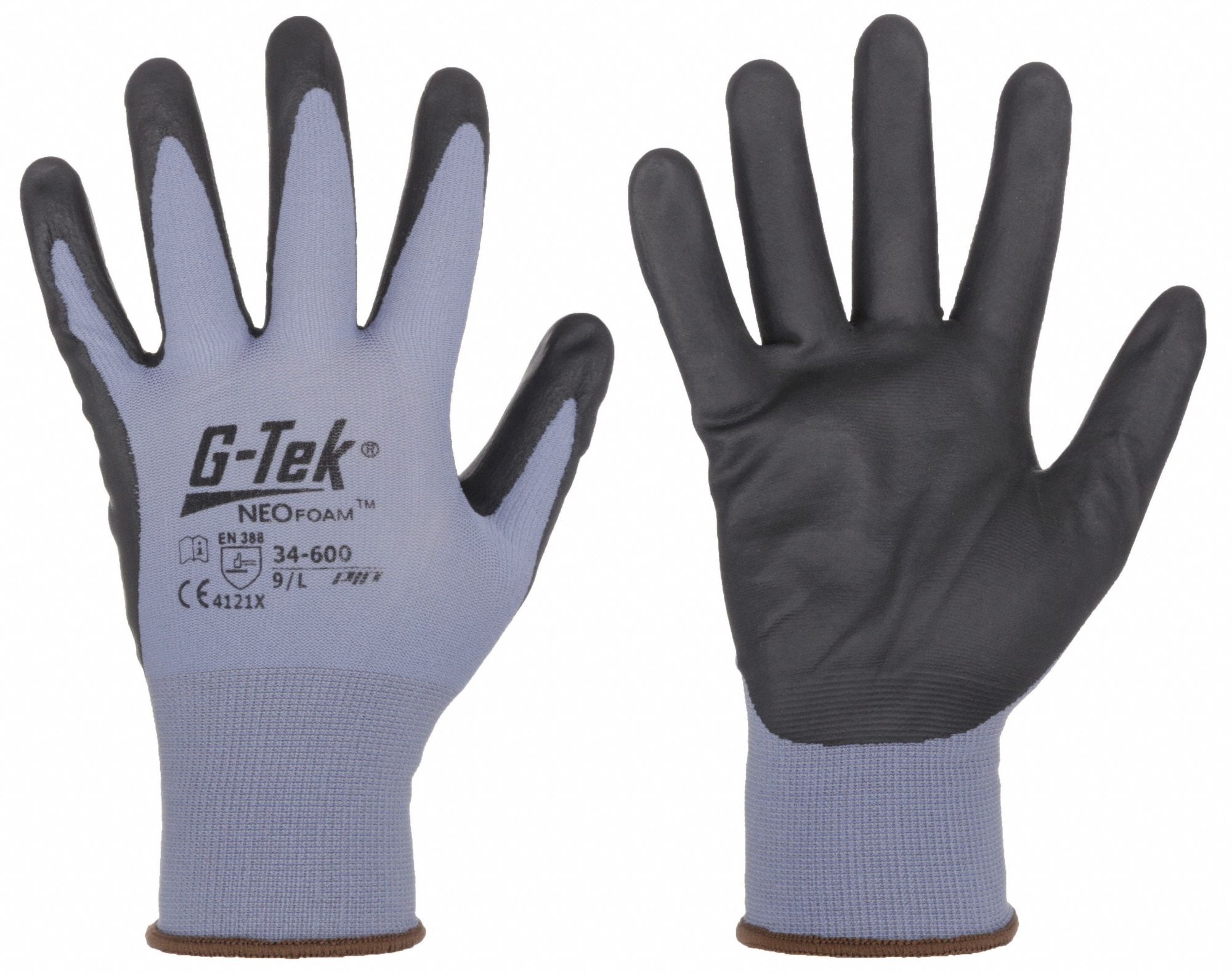 Coated Gloves: 2XL ( 11 ), Sandy, Water-Based Polyurethane, Palm, Dipped, Nylon ( 15 ga ), 12 PK