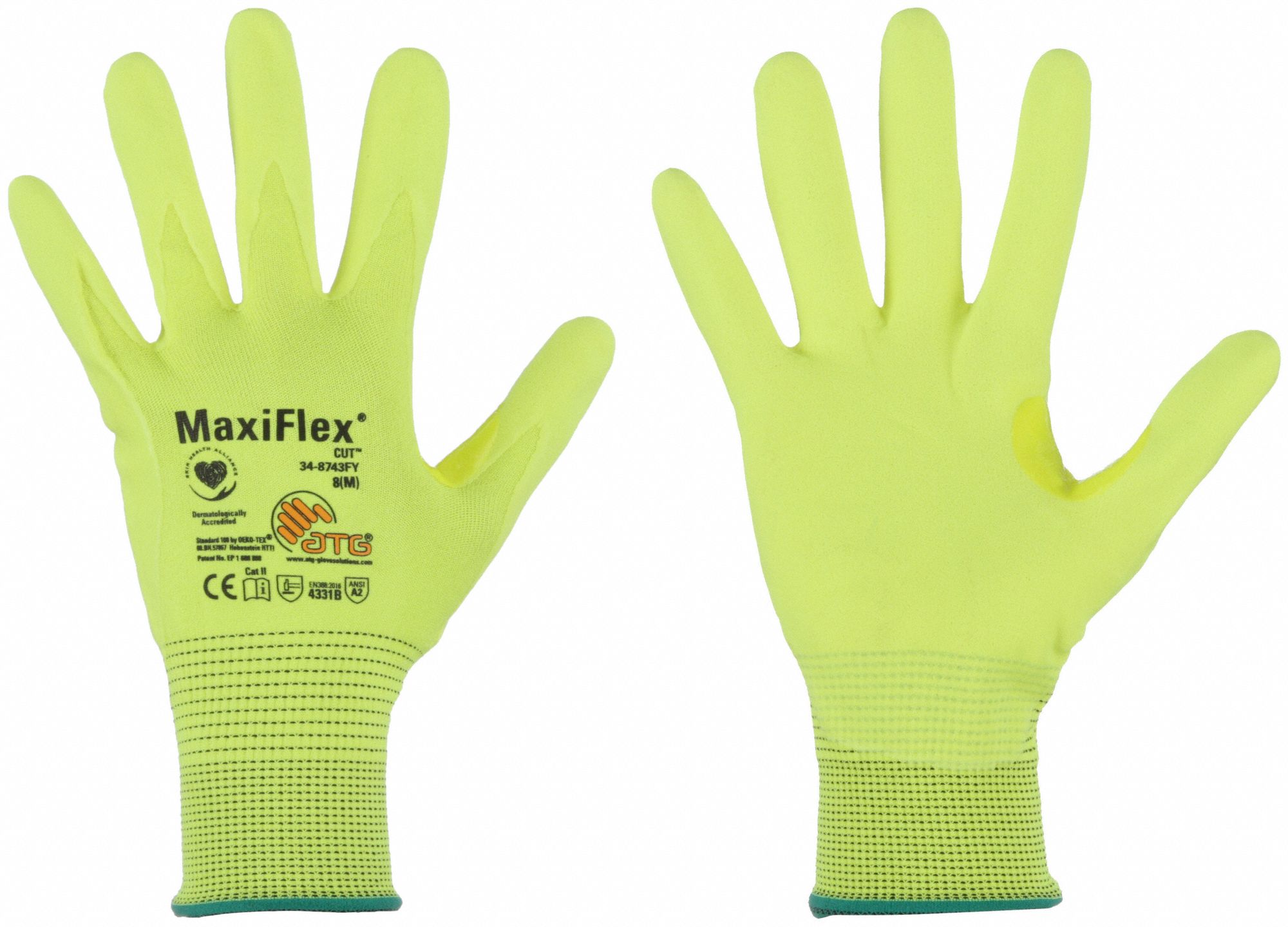 PIP Cut-Resistant Glove: XL ( 10 ), ANSI Cut Level A2, Palm, Dipped, Foam  Nitrile, Sandy, 12 PK