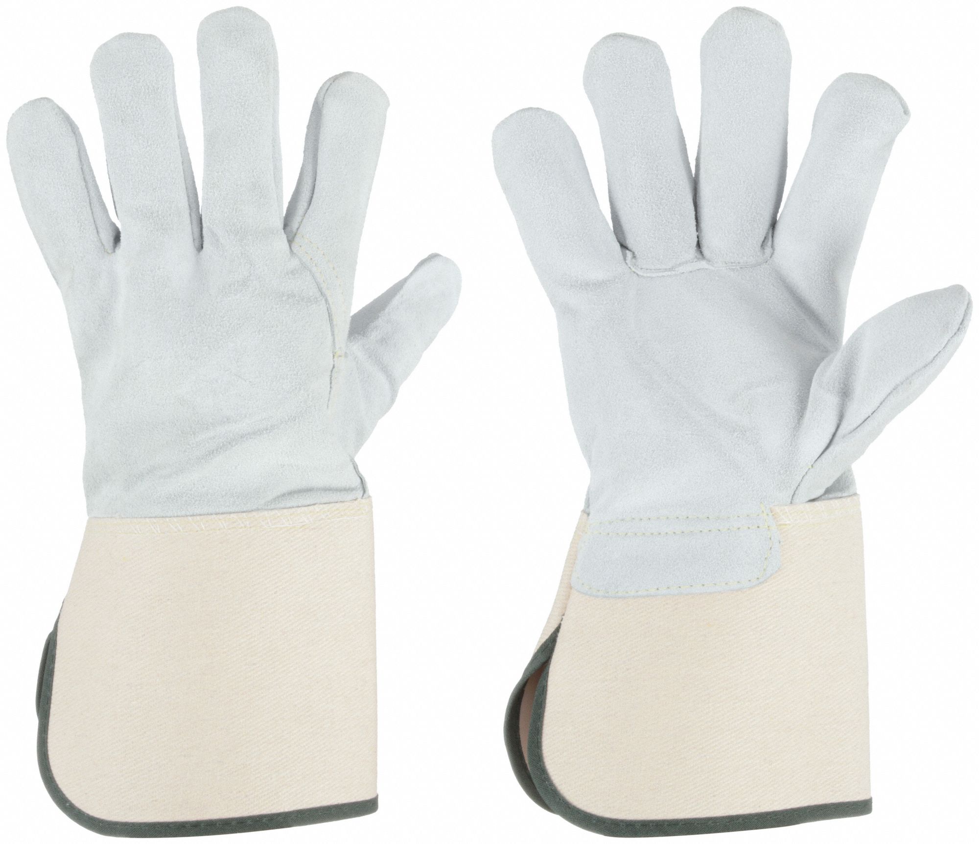 Leather Gloves: L ( 9 ), Work Glove, Cowhide, Std, Full Leather Leather Coverage, Full, 12 PK