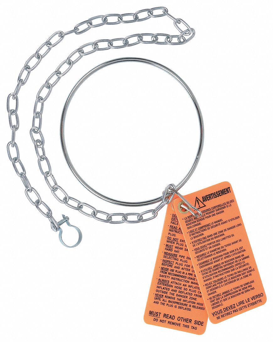 Replacement Ring and Chain: Stainless Steel, 24 in Overall Lg, 0.25 in Overall Ht