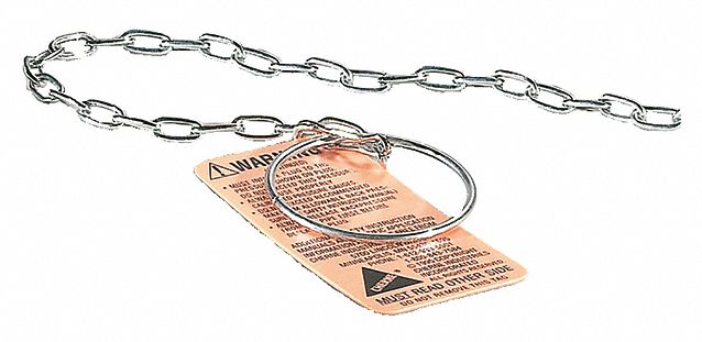 Replacement Ring and Chain: Stainless Steel, 24 in Overall Lg, 0.1 in Overall Ht