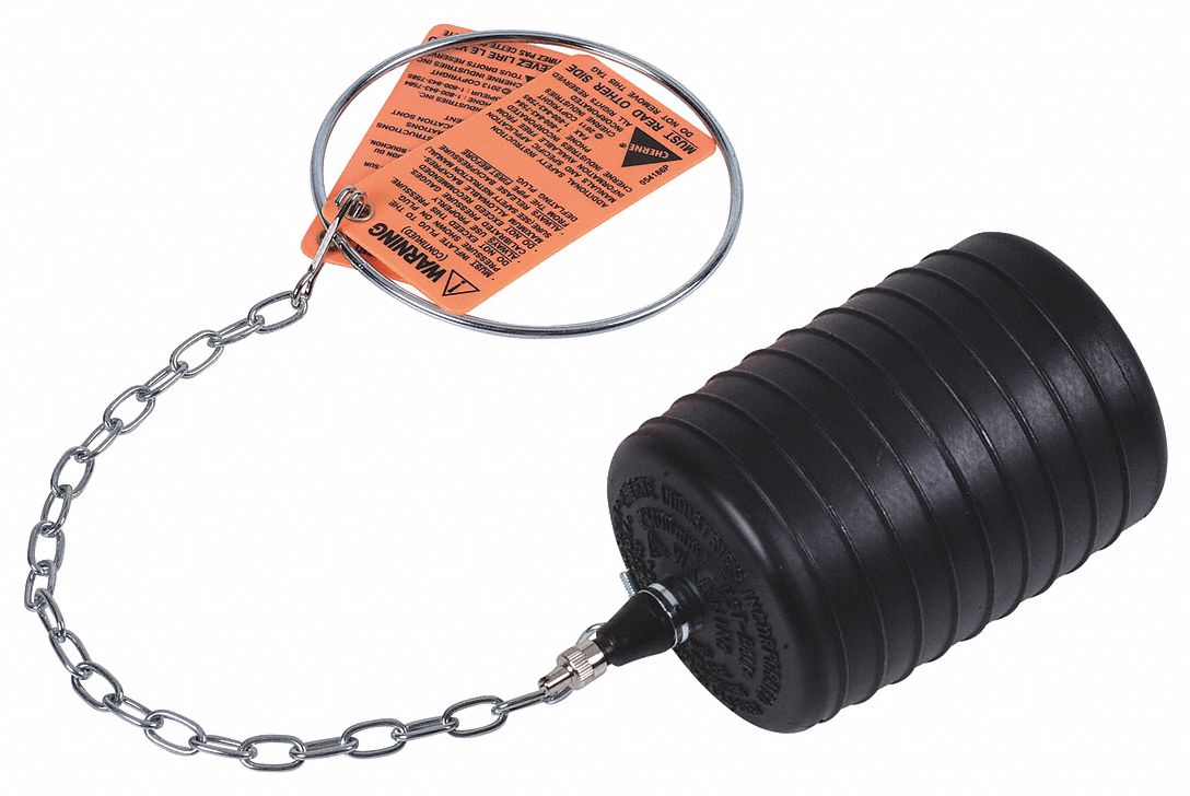 CHERNE 4 in Test Ball Plug, Natural Rubber 55TN84240048 Grainger