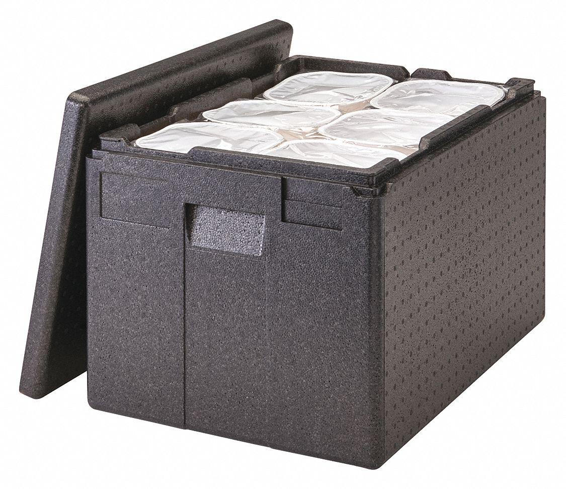 Insulated Carrier: 8 in Deep Pan, Top-Load, 1 Compartments, Black, NSF Certified