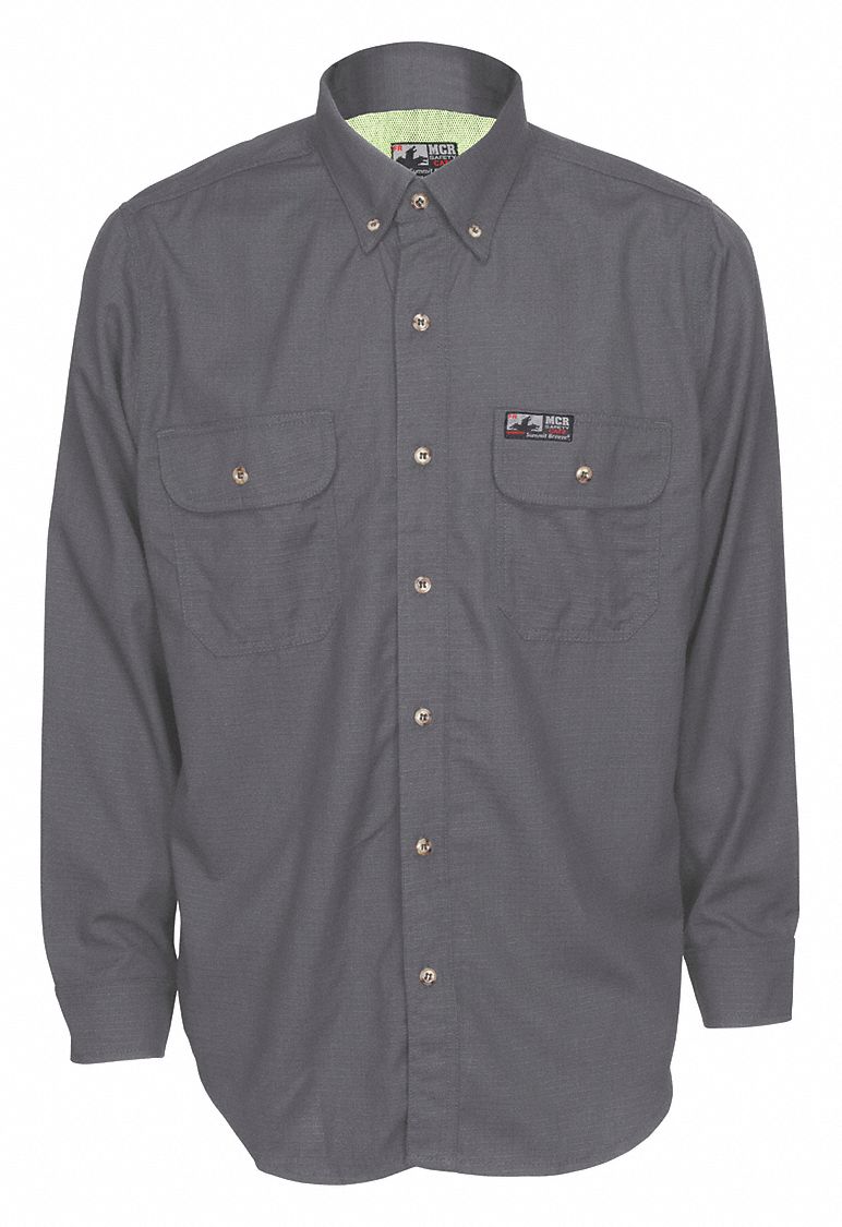 gray collared shirt