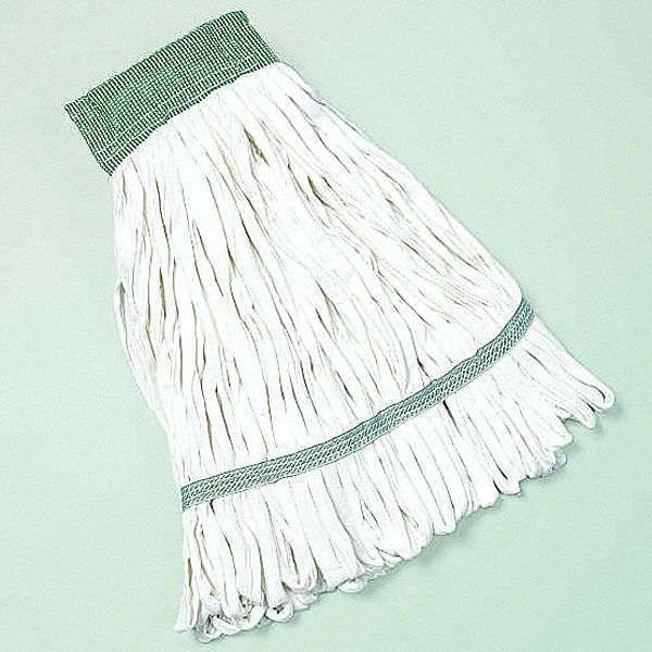 Wet Mop: String Mop, Large Mop Head Size, 28 oz Dry Wt, Clamp-On/Slide-On Connection