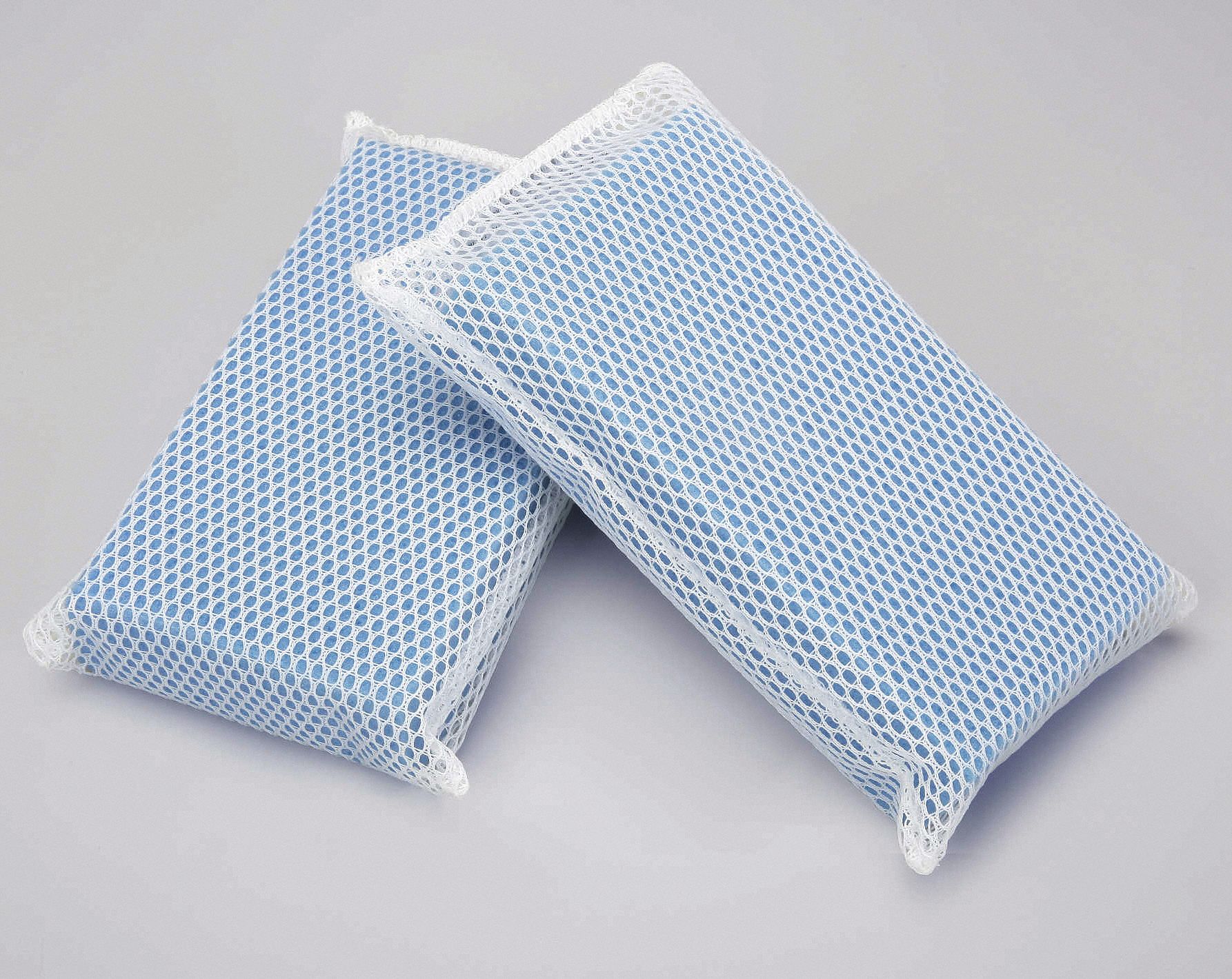 Sponge: Foam, 5 in Lg, 3 1/2 in Wd, 1 1/4 in Ht, Green, Yellow