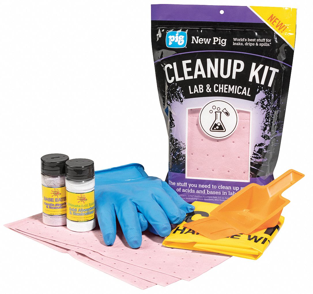 Spill Kit: Bag, 25 oz Volume Absorbed Per Kit, (1) Pr Nitrile Gloves, Purple