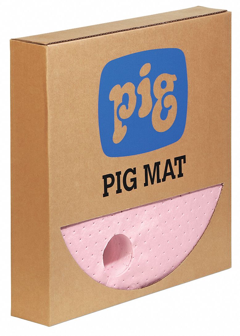 PIG, 30 oz Volume Absorbed Per Pad, 5 gal (25 Pads), Absorbent Pad