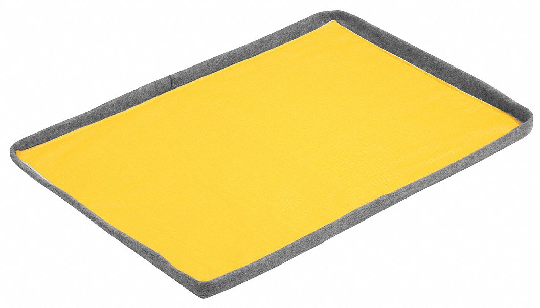 Filter Berm Pad Liner: Fuel/Hydrocarbons/Oil, 27 in x 39 in, 4 Pads, Black/Yellow, 4 PK