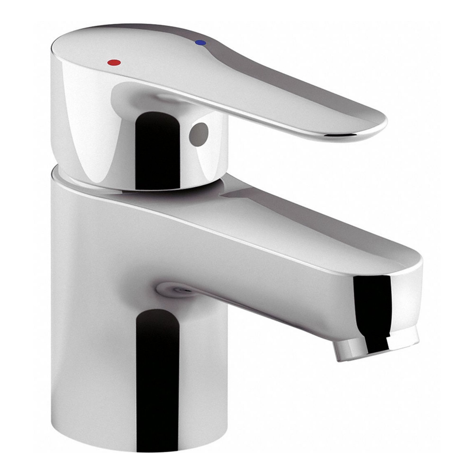 Straight Spout Bathroom Faucet: July™, Brass, Polished Chrome Finish, 0.5 gpm Flow Rate