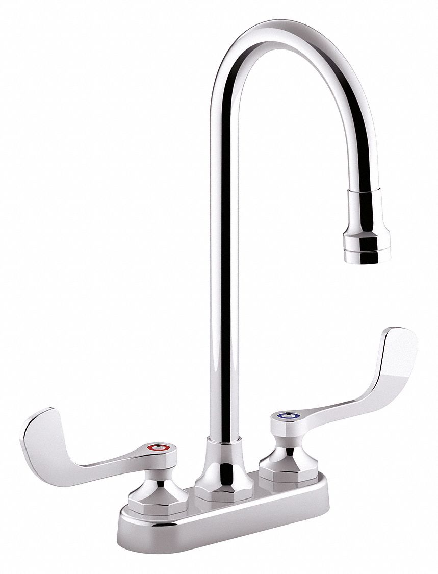 KOHLER Polished Chrome, Gooseneck, Bathroom Sink Faucet, Manual Faucet Activation, 1.0 gpm