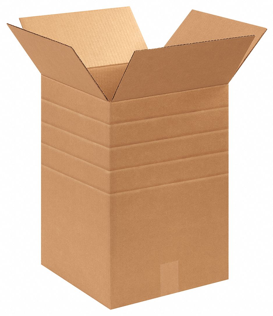 Shipping Box: 12 in Inside Lg, 12 in Inside Wd, 10 in_12 in_14 in_16 in_18 in Inside Ht, Single Wall