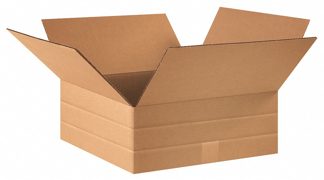 Shipping Box: 16 in Inside Lg, 16 in Inside Wd, 2 in_4 in_6 in Inside Ht, 32 ECT - Multi-Ht