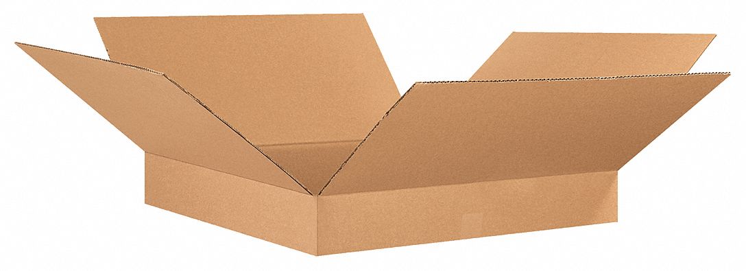 Shipping Box: 26 in Inside Lg, 26 in Inside Wd, 4 in Inside Ht, 32 ECT - Flat, Single Wall