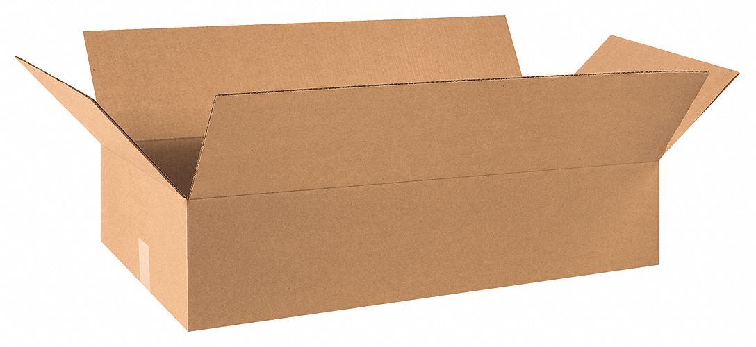 Grainger Approved 55VJ20 PK 25 Shipping Boxes – 30x8x8 In Corrugated Cardboard, Single Wall