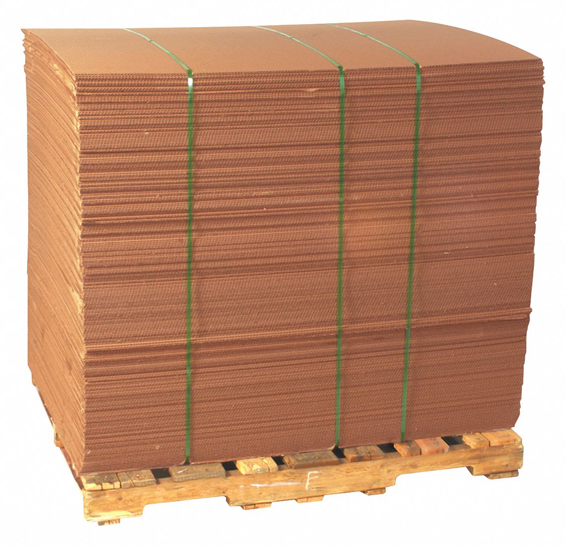 Corrugated Pads: 48 in Wd, 60 in Lg, 1/4 in Thick, 48 ECT, Double Wall