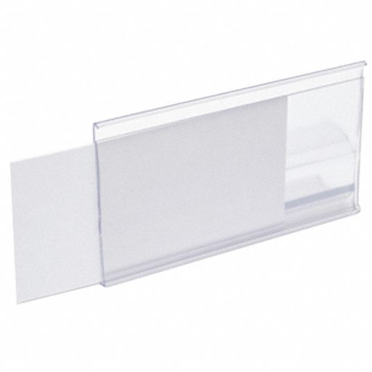 AIGNER INDEX, 4 in x 2 in, Clear, Label Holder 55VL75EP2400 Grainger