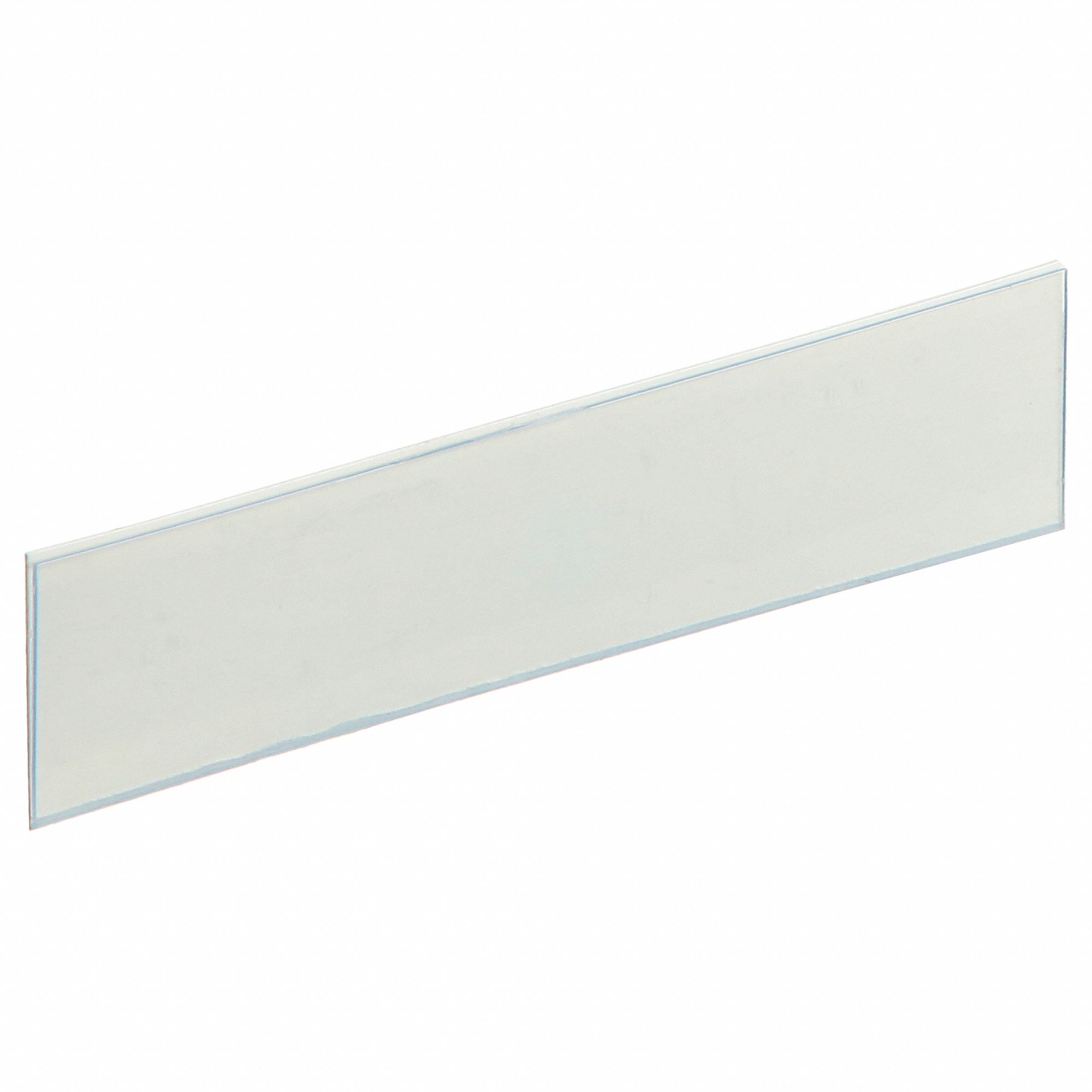 Label Holder: 3 in x 3/4 in, White, Slide-In, 25 Label Holders, Self-Adhesive, 25 PK