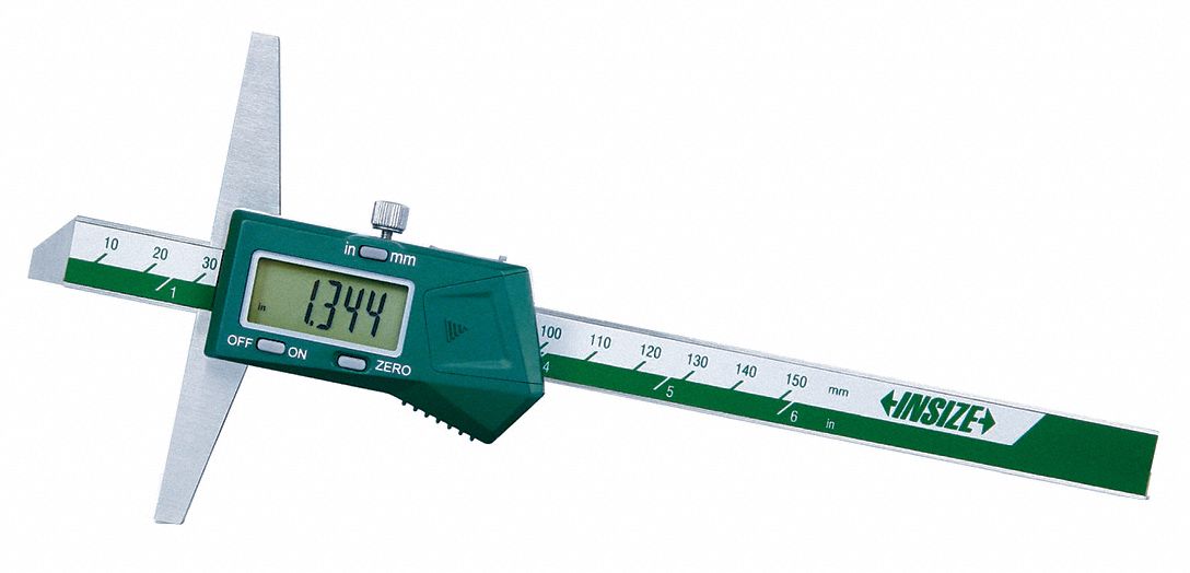 Blade-Style Digital Depth Gauge: 0 in to 12 in /0 mm to 300 mm, +/-0.0012 in Accuracy