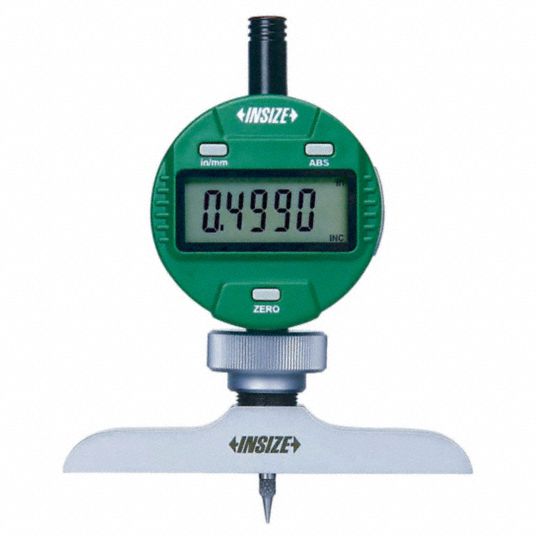 INSIZE Compact Digital Depth Gauge, Depth Gauge Type Extension, Range 0 in to 12 in, 0 mm to 300