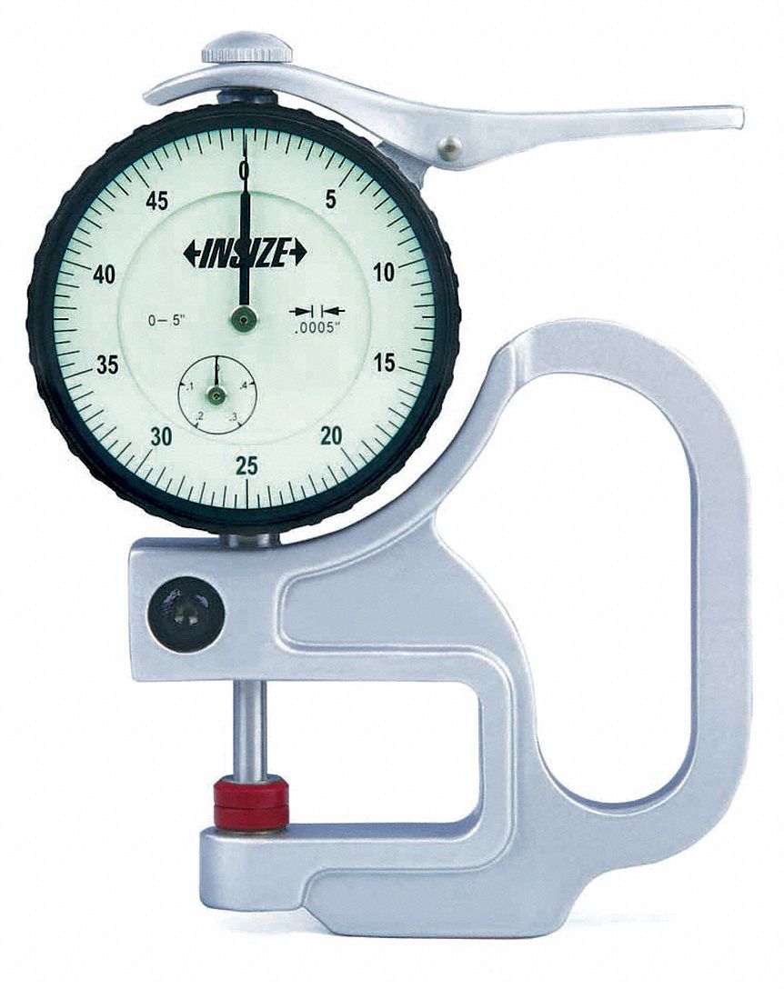 INSIZE, 0 in to 0.5 in Range, 0.0005 in Graduations, Dial Thickness