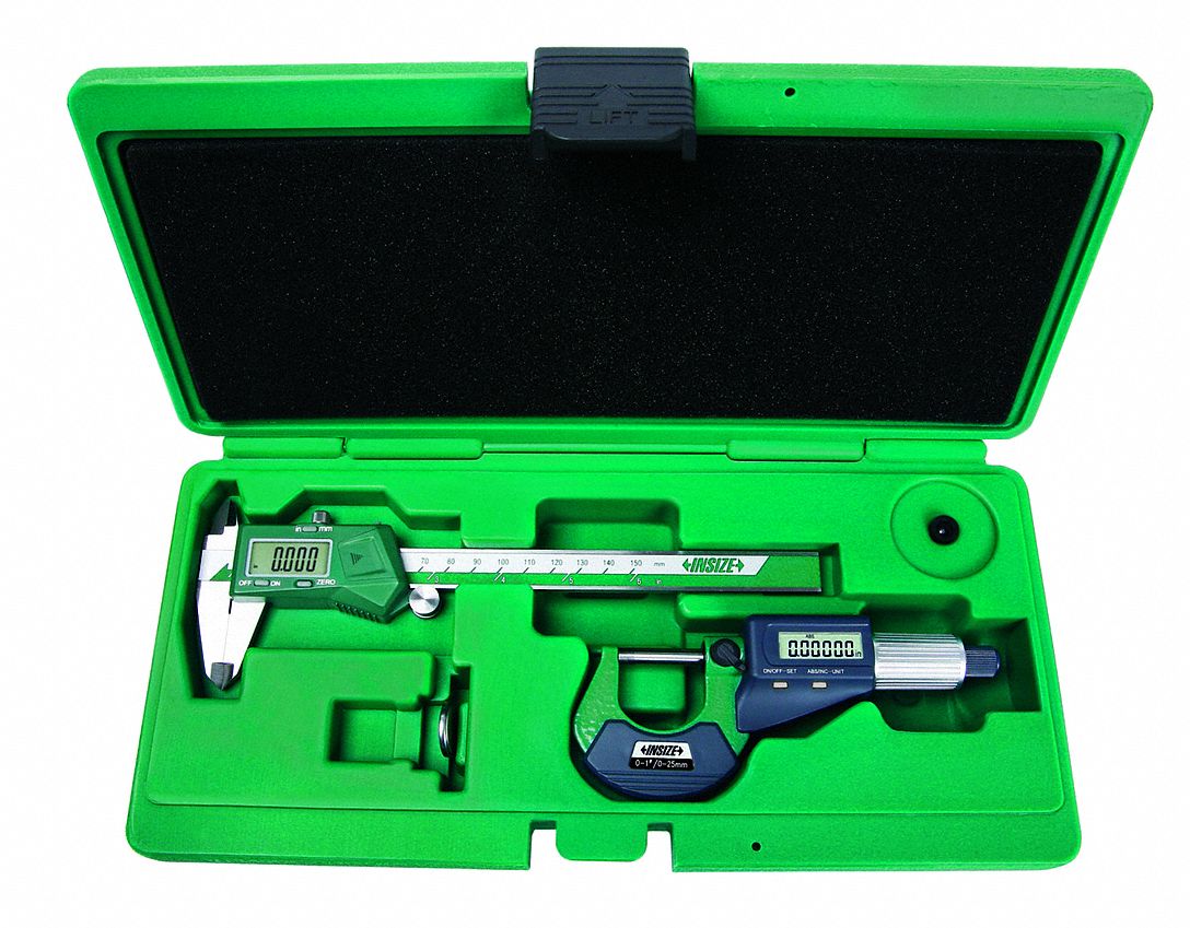 INSIZE, 9 Pieces, Digital Caliper, Precision Measuring Tool Kit