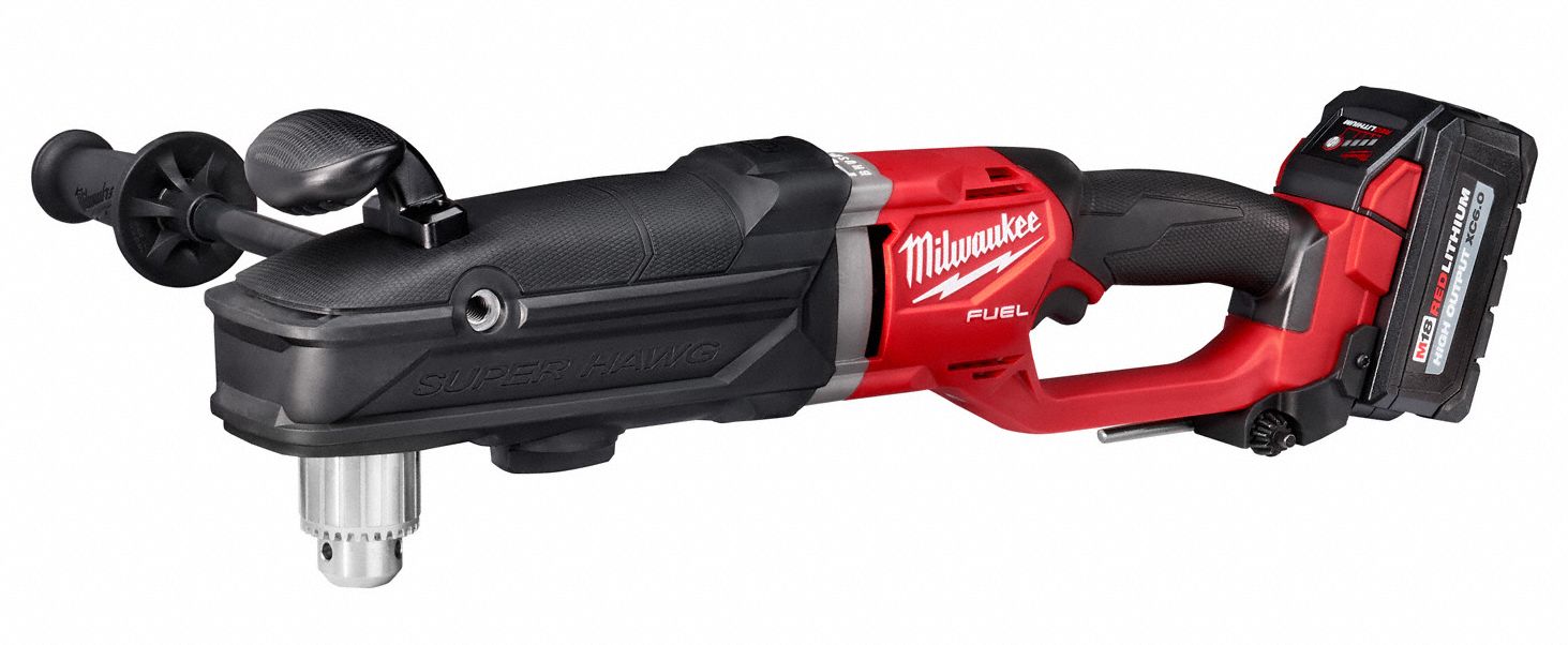 MILWAUKEE Cordless Right Angle Drill Kit, Cordless, 1/2 in Chuck Size