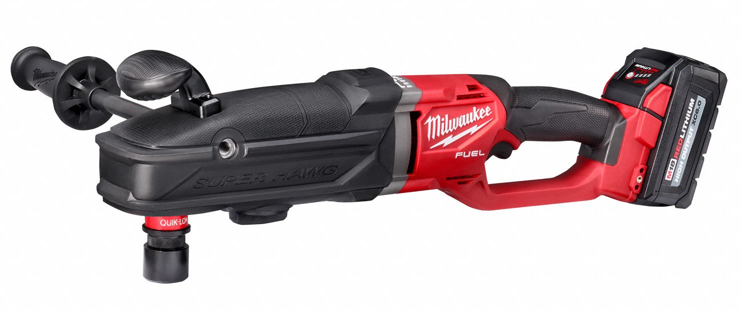 MILWAUKEE Cordless Right Angle Drill Kit, Cordless, 1/2 in Chuck Size