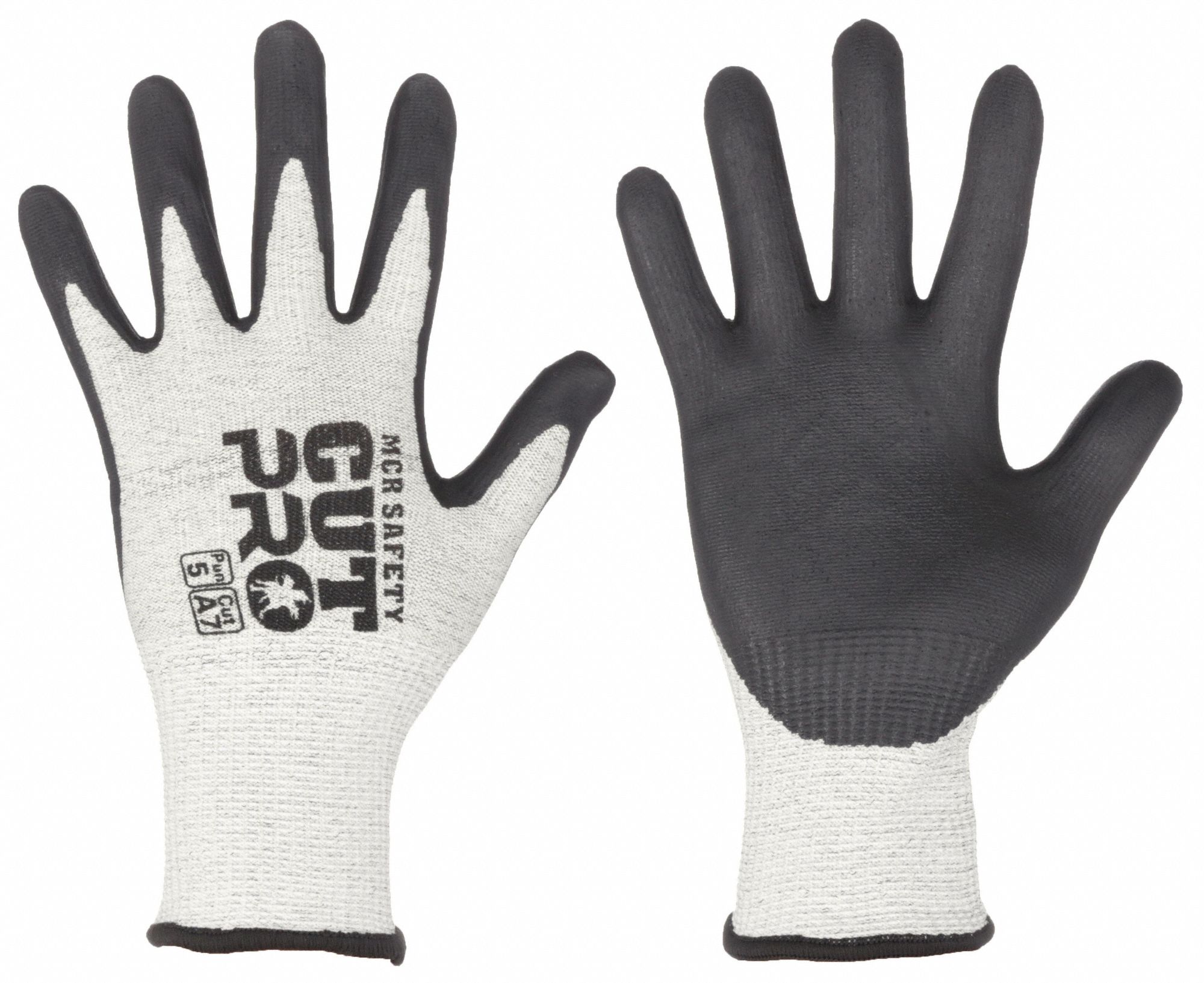 KNIT GLOVES,BIPOLYMER,HPPE,11,BLK/GY,PR