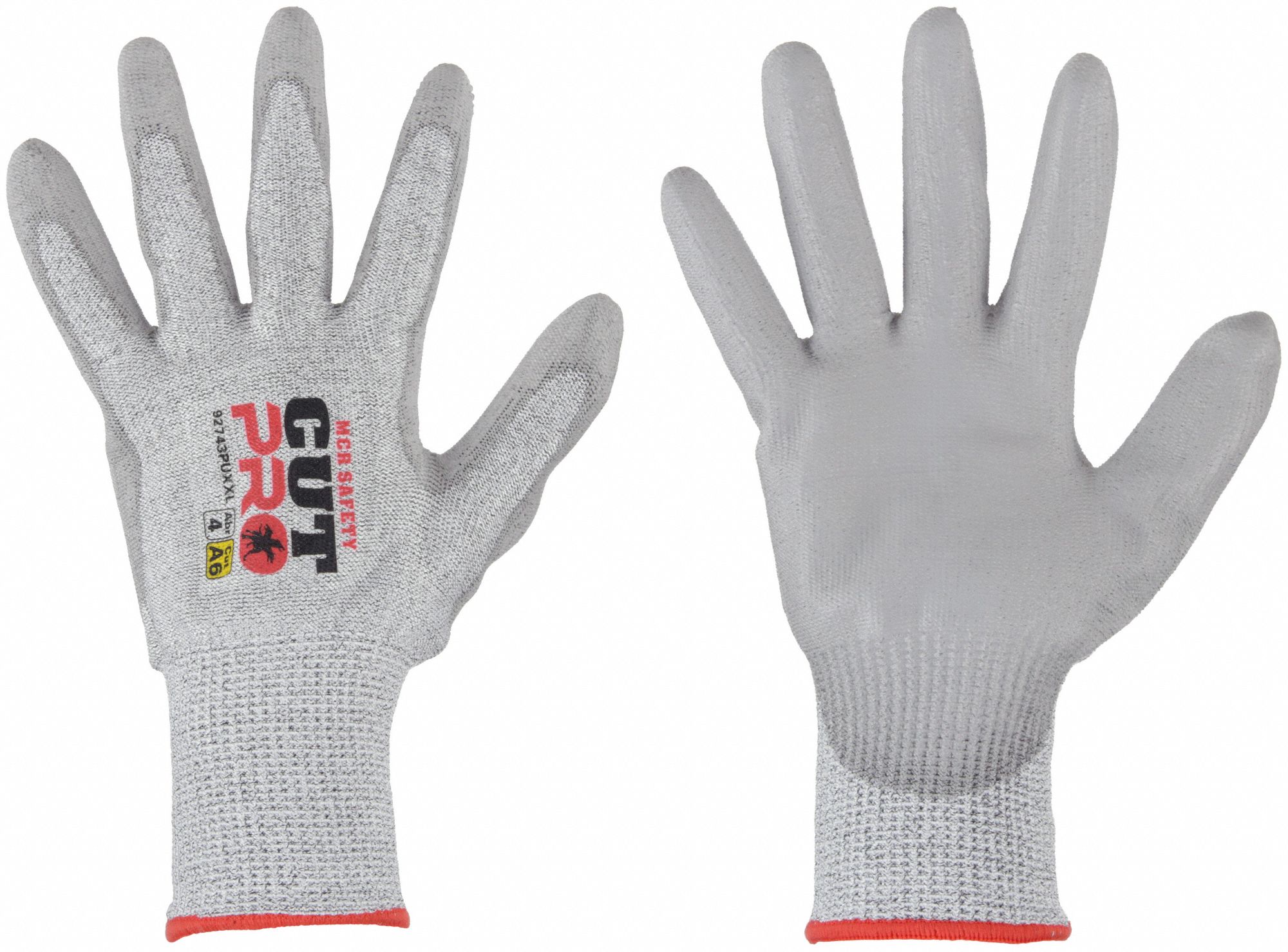CUT-RESISTANT GLVS,PUR,2XL,GREY,PR