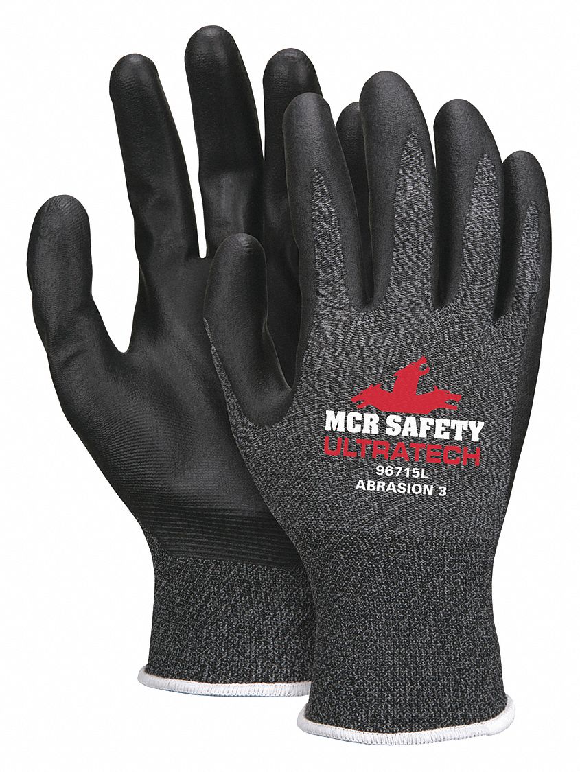 KNIT GLVS,NITRLE/NYLON,2XL,BLK/GY/WHT,PR