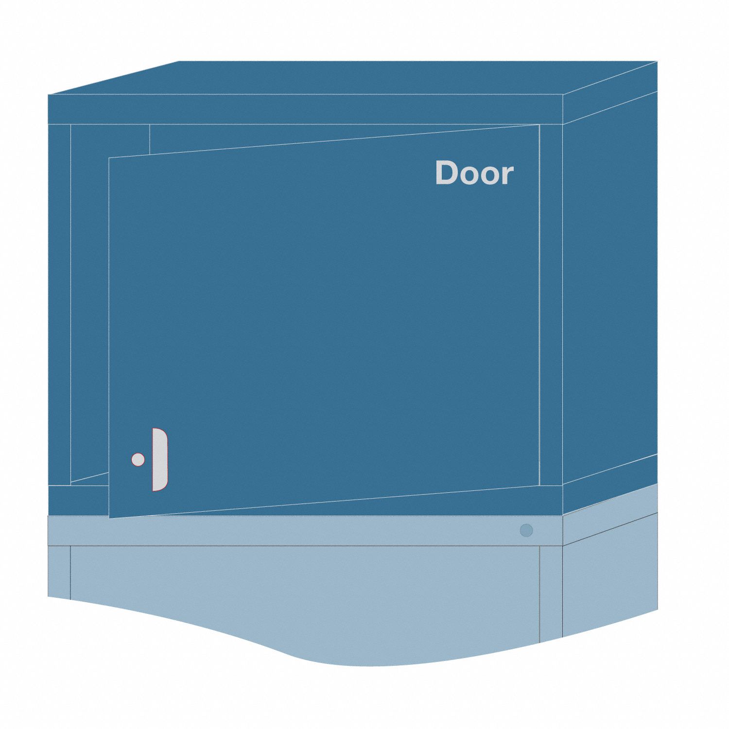 Modular Shelf Cabinet: 30 in x 28 1/4 in x 26 3/4 in, 2 Fixed Shelves, Frame, Blue, Assembled