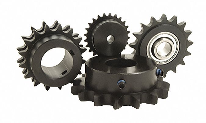 Bushed Roller Chain Sprocket: For 40-2 Chain, 18 Teeth, 2.879 in Pitch Dia, Steel