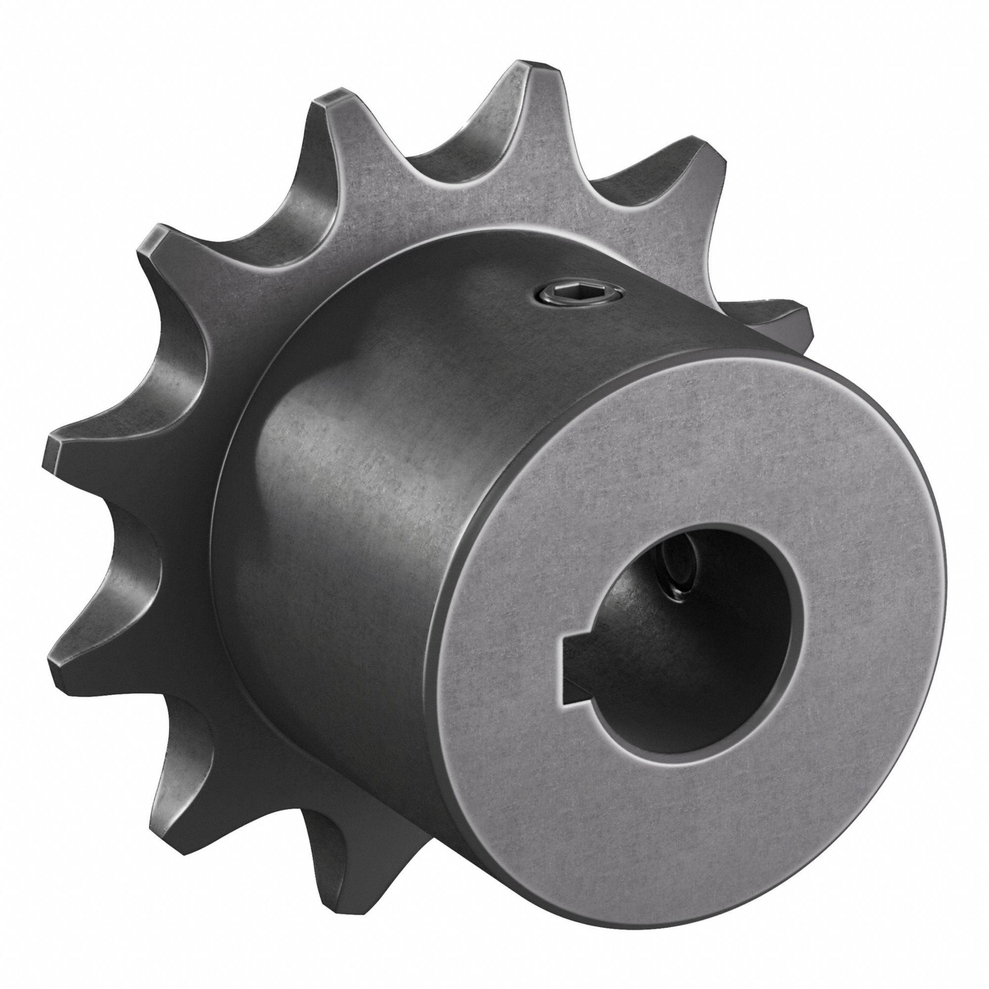 Roller Chain Sprocket: 06B, For 3/8 in Chain Pitch, 10 mm Bore Dia, 12 Teeth, Steel